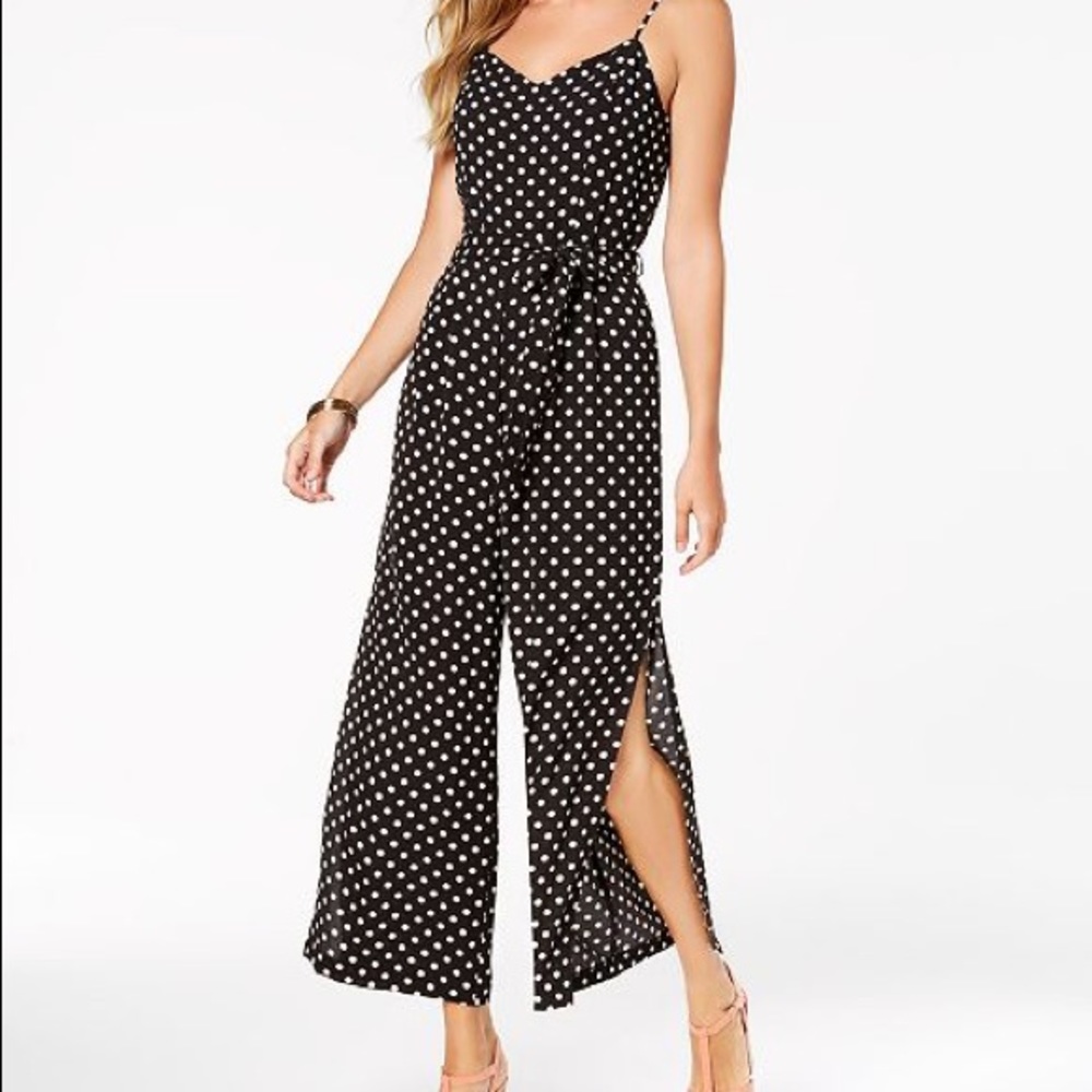 Super cute black and white polka dot jumpsuit
